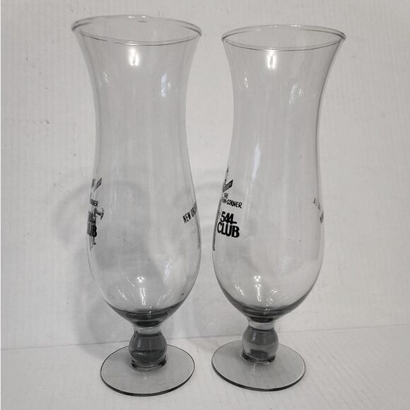 Funky 544 Club 10'' Hurricane Glasses French Quarter New Orleans Bourbon St - Picture 5 of 7